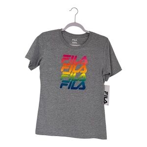 Fila Gray Tee with Multicolor Logo